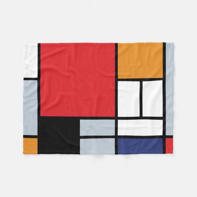 Piet Mondrian - Komposition med stort rött plan Fleecefilt (Framsidan (Horisontell))
