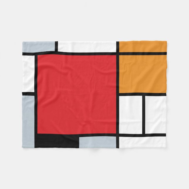 Piet Mondrian - Komposition med stort rött plan Fleecefilt (Framsidan (Horisontell))