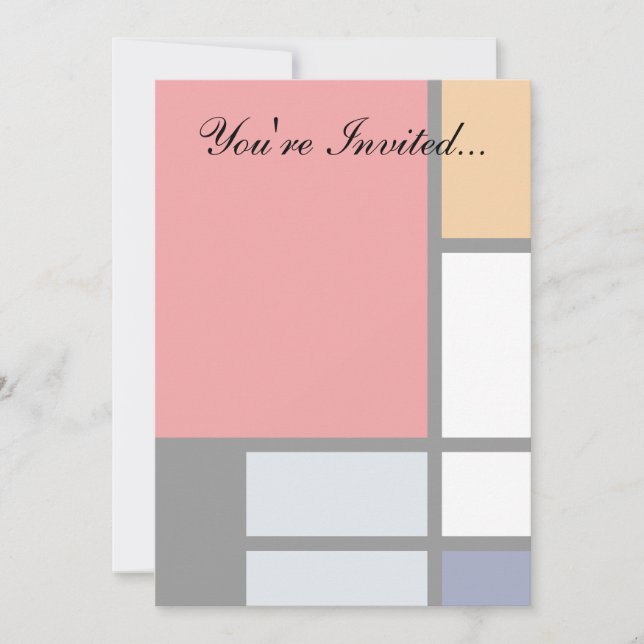 Piet Mondrian - Komposition med stort rött plan Inbjudningar (Framsida)