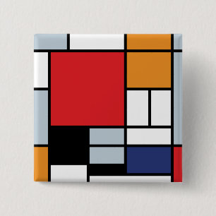 Piet Mondrian - Komposition med stort rött plan Knapp