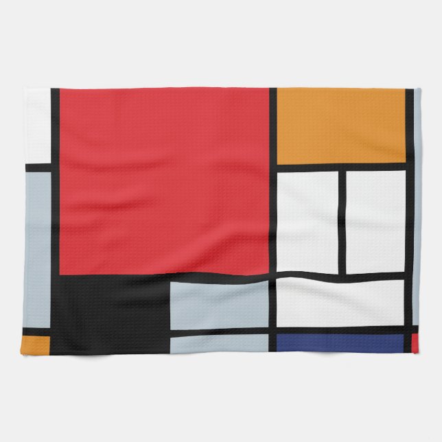 Piet Mondrian - Komposition med stort rött plan Kökshandduk (Horisontell)