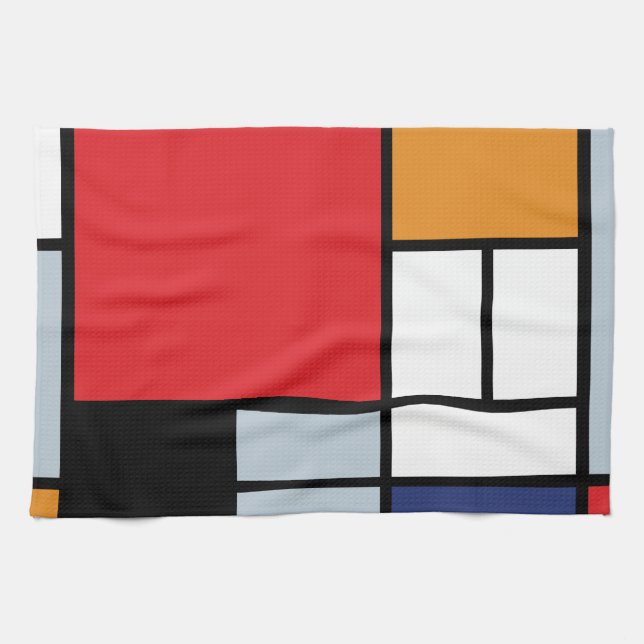 Piet Mondrian - Komposition med stort rött plan Kökshandduk (Horisontell)