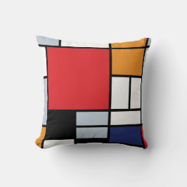 Piet Mondrian - Komposition med stort rött plan Kudde