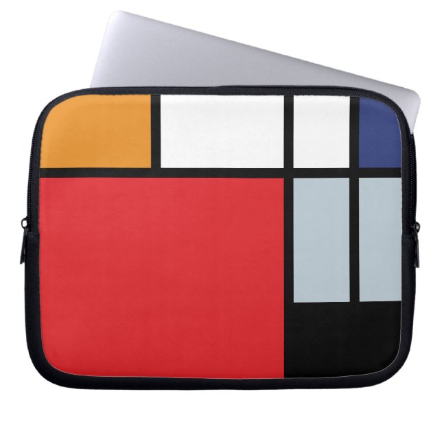 Piet Mondrian - Komposition med stort rött plan Laptop Fodral (Framsidan)