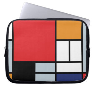 Piet Mondrian - Komposition med stort rött plan Laptop Sleeve