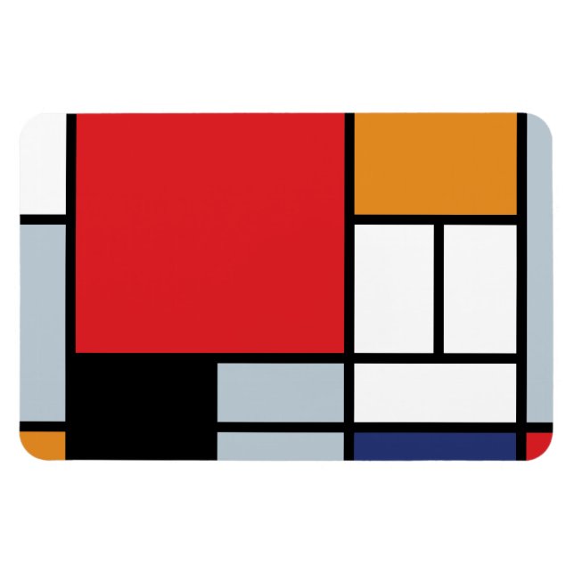 Piet Mondrian - Komposition med stort rött plan Magnet (Horisontell)