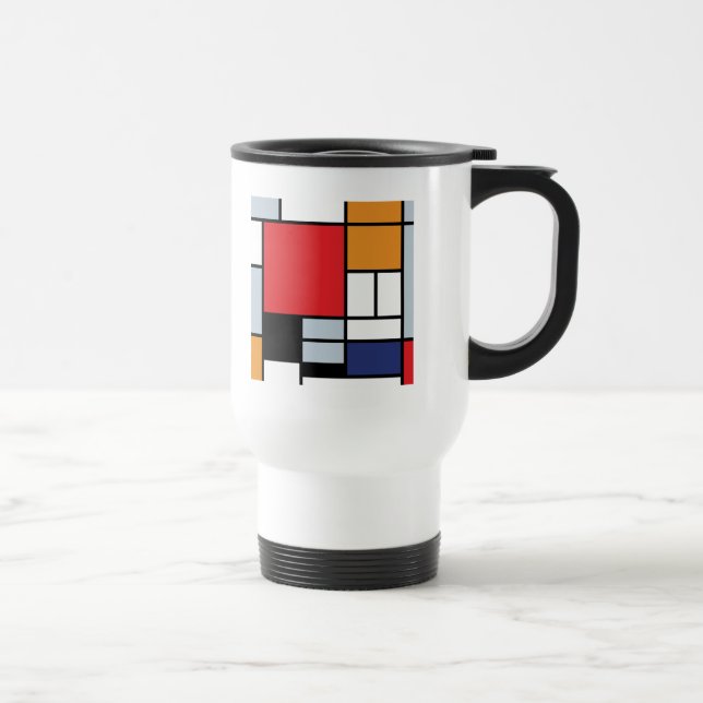 Piet Mondrian - Komposition med stort rött plan Resemugg (Höger)