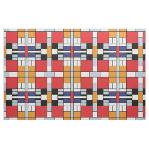 Piet Mondrian - Komposition med stort rött plan Tyg
