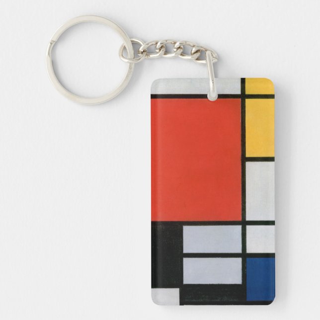 Piet Mondrian Komposition Röd Gul Blå Tryck (Framsidan)