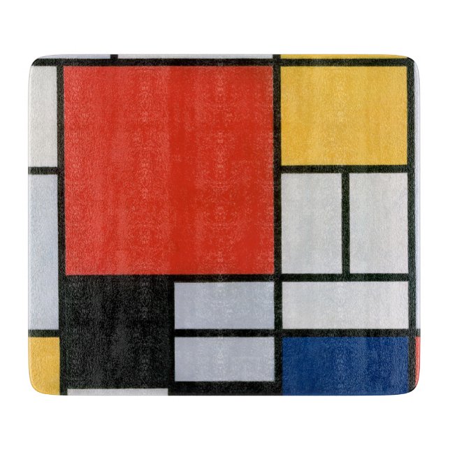 Piet Mondrian Komposition Röd Gul Blå Tryck (Framsidan)