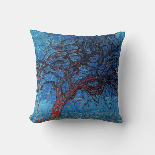 Piet Mondrian, kväll: Röda Träd Kudde (Framsida)