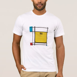 piet mondrian lycklig ansikte t-shirt