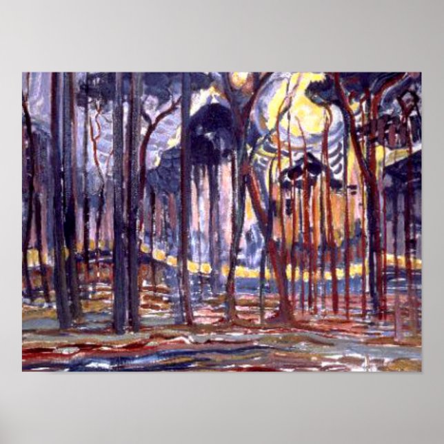 Piet Mondrian-målning, Forest Poster (Framsidan)