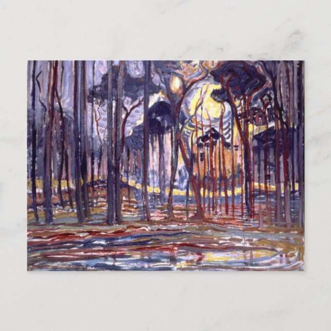 Piet Mondrian-målning, Forest Vykort (Framsida)