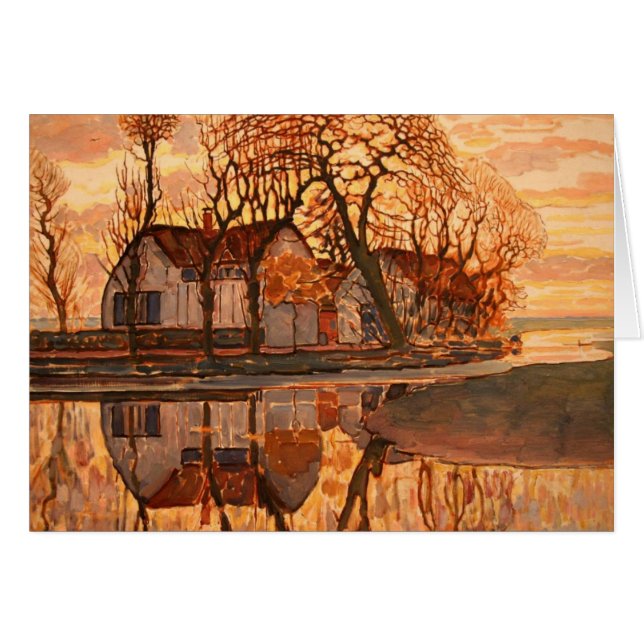 Piet Mondrian Modern Art Hälsningskort (Framsidan Horizontal)