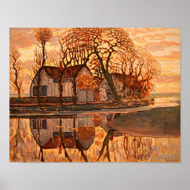 Piet Mondrian Modern Art Poster (Framsidan)