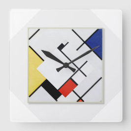Piet Mondrian Modern konst-klocka Fyrkantig Klocka