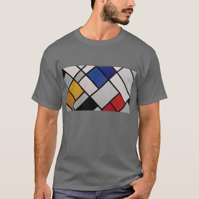 Piet Mondrian modern konst T Shirt (Framsida)
