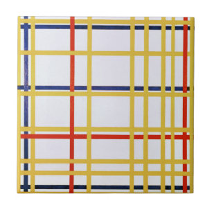 Piet Mondrian New York City I Abstrakt Konst Kakelplatta