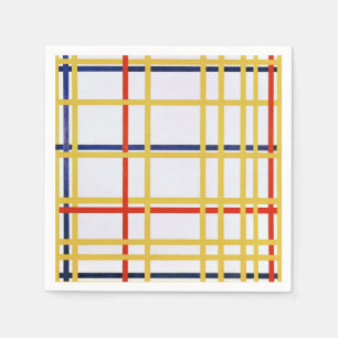 Piet Mondrian New York City I Abstrakt Konst Pappersservett