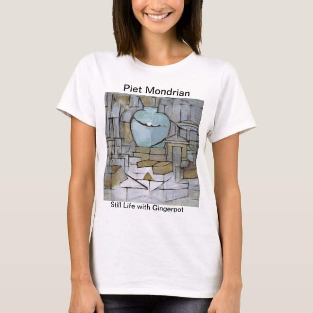 Piet Mondrian Painting Life med Gingerpot T Shirt (Framsida)