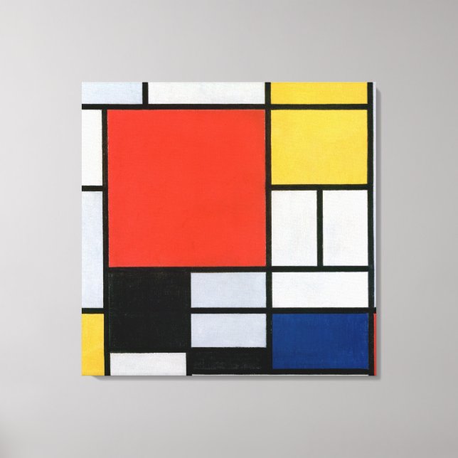 Piet Mondrian Red, Gult, Blue och Black (1921) Canvastryck (Framsida)