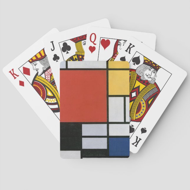 Piet Mondrian Röd Blå Gul Abstrakt Konst Casinokort (Baksidan)