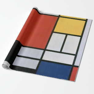 Piet Mondrian Röd Blå Gul Abstrakt Konst Presentpapper