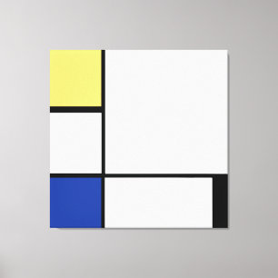 Piet Mondrian - Sammansättning av geometrisk Abstr Canvastryck
