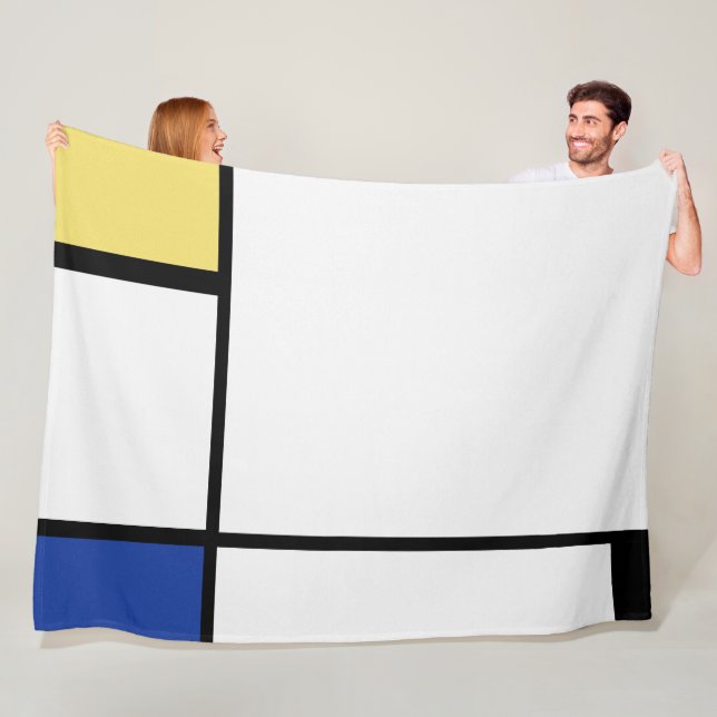 Piet Mondrian - Sammansättning av geometrisk Abstr Fleecefilt (På plats)