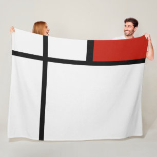 Piet Mondrian - Sammansättning av geometrisk Abstr Fleecefilt