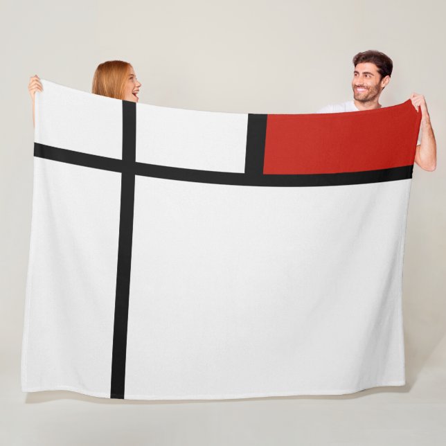 Piet Mondrian - Sammansättning av geometrisk Abstr Fleecefilt (På plats)