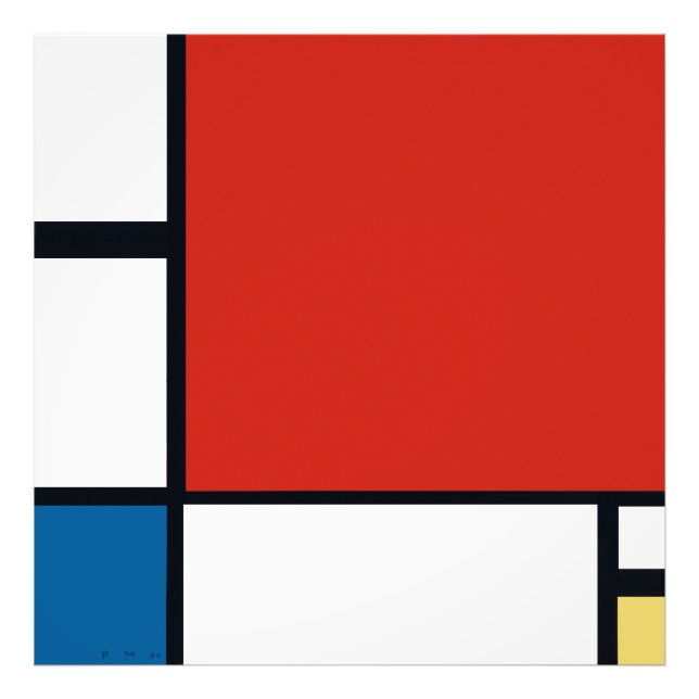 Piet Mondrian - Sammansättning av geometrisk Abstr Fototryck (Framsidan)