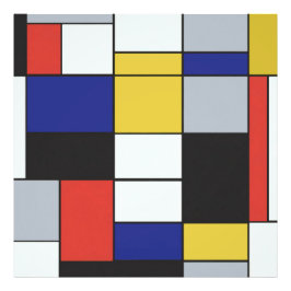 Piet Mondrian - Sammansättning av geometrisk Abstr Fototryck