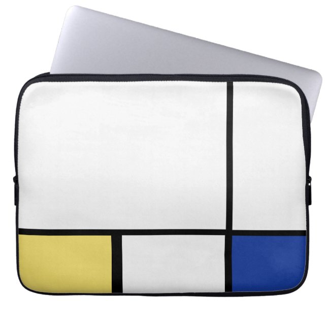 Piet Mondrian - Sammansättning av geometrisk Abstr Laptop Fodral (Framsidan)