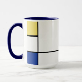 Piet Mondrian - Sammansättning av geometrisk Abstr Mugg