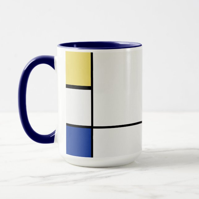 Piet Mondrian - Sammansättning av geometrisk Abstr Mugg (Vänster)