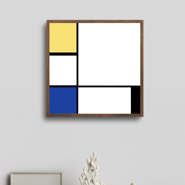 Piet Mondrian - Sammansättning av geometrisk Abstr Poster (Composition in Yellow, white and black by Piet Mondrian)