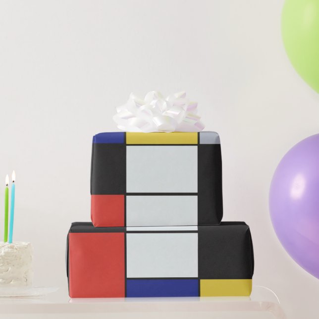 Piet Mondrian - Sammansättning av geometrisk Abstr Presentpapper (Festgåvor)