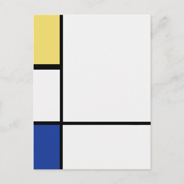 Piet Mondrian - Sammansättning av geometrisk Abstr Vykort (Framsida)