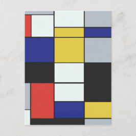 Piet Mondrian - Sammansättning av geometrisk Abstr Vykort
