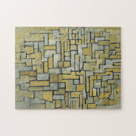 Piet Mondrian-sammansättning i Brown och Grått Pussel