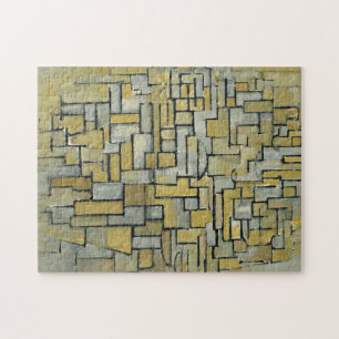 Piet Mondrian-sammansättning i Brown och Grått Pussel