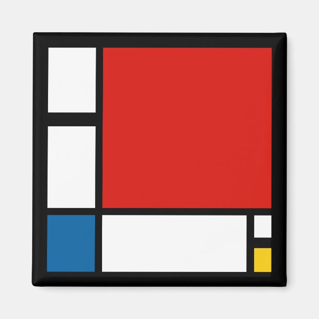 Piet Mondrian, sammansättning ii Magnet (Framsidan)