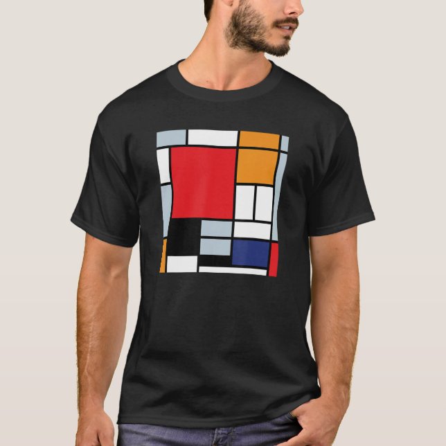 Piet Mondrian - Sammansättning med Large Red Flygp T Shirt (Framsida)