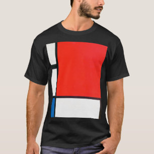 Piet Mondrian-sammansättning med rött T Shirt