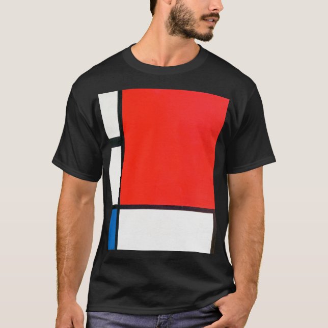 Piet Mondrian-sammansättning med rött T Shirt (Framsida)