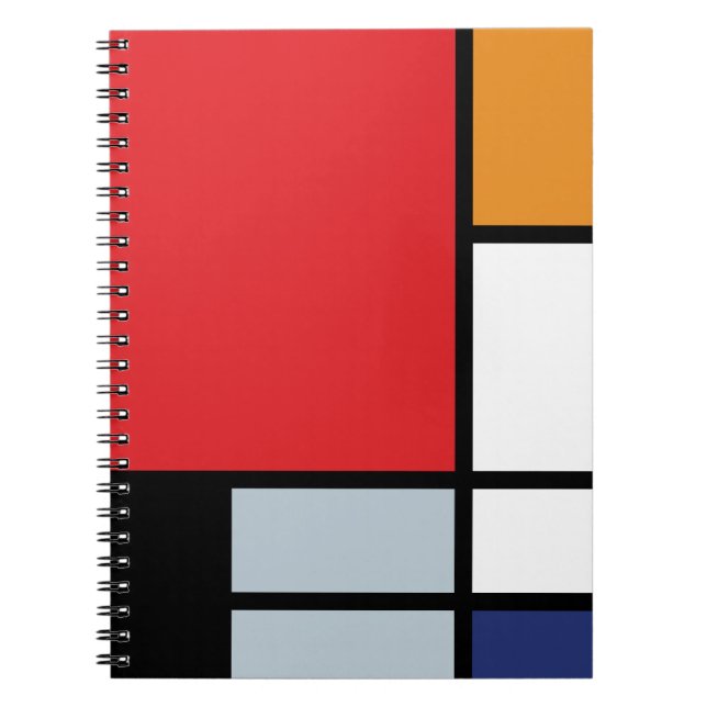 Piet Mondrian - Sammansättning med stor röd Flygpl Anteckningsbok (Framsidan)