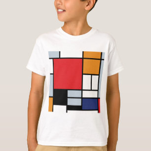 Piet Mondrian - Sammansättning med stor röd Flygpl T-shirt