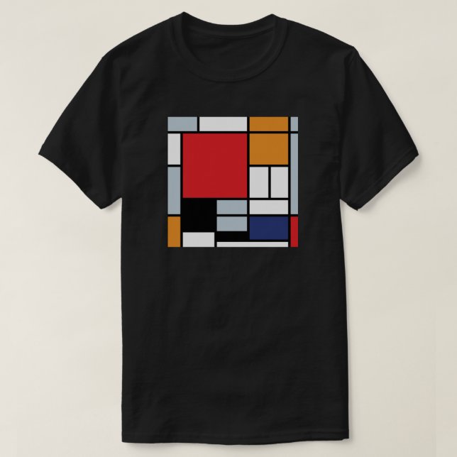 Piet Mondrian - Sammansättning med stor röd Flygpl Tröja (Design framsida)